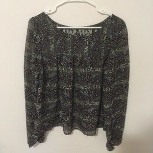 See-through purple blouse